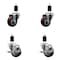 Service Caster 3'' Maroon Poly Wheel Swivel 1-1/2'' Expanding Stem Caster Set 2 Brakes, 4PK SCC-EX20S314-PPUB-MRN-2-TLB-2-112 - alternate 1